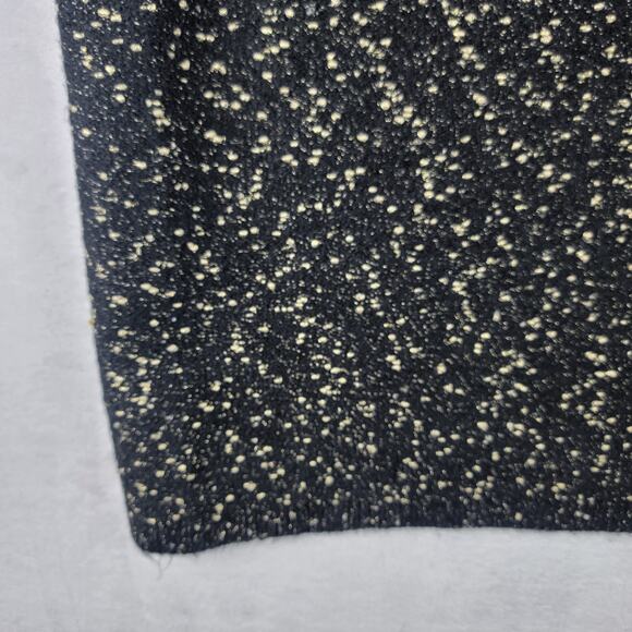 Ann Taylor XL Knit Pull On Midi Skirt Black Gold Metallic Party Holiday Office - Picture 4 of 8